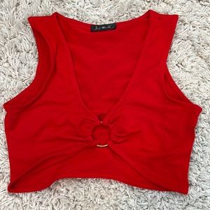 RED CROP TOP